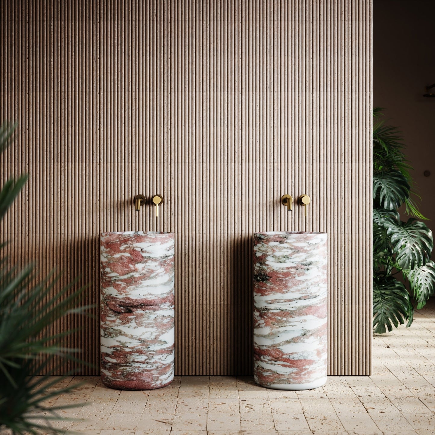 Designo Rosa Norwegian Marble Pedestal Basin 400mm