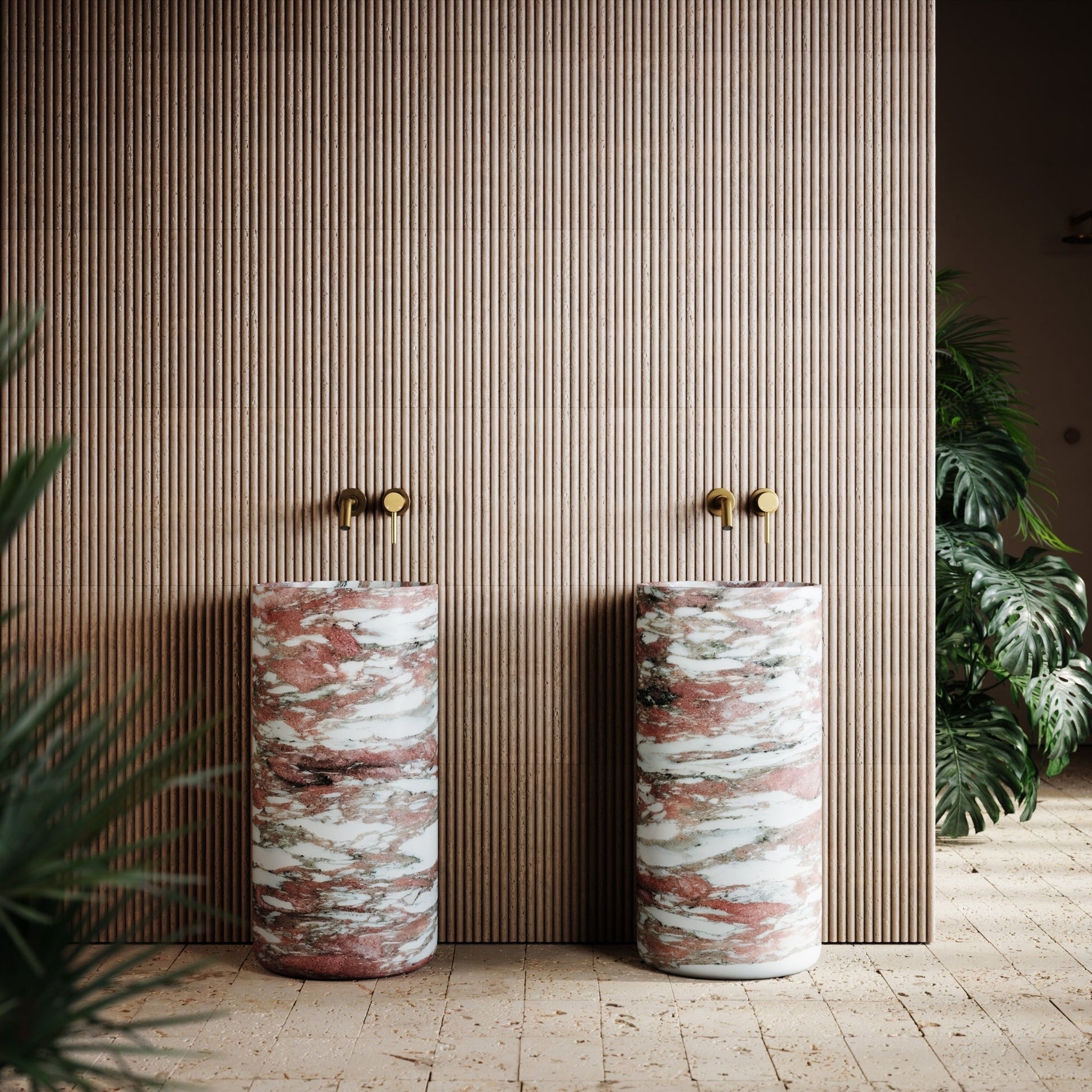 Designo Rosa Norwegian Marble Pedestal Basin 400mm