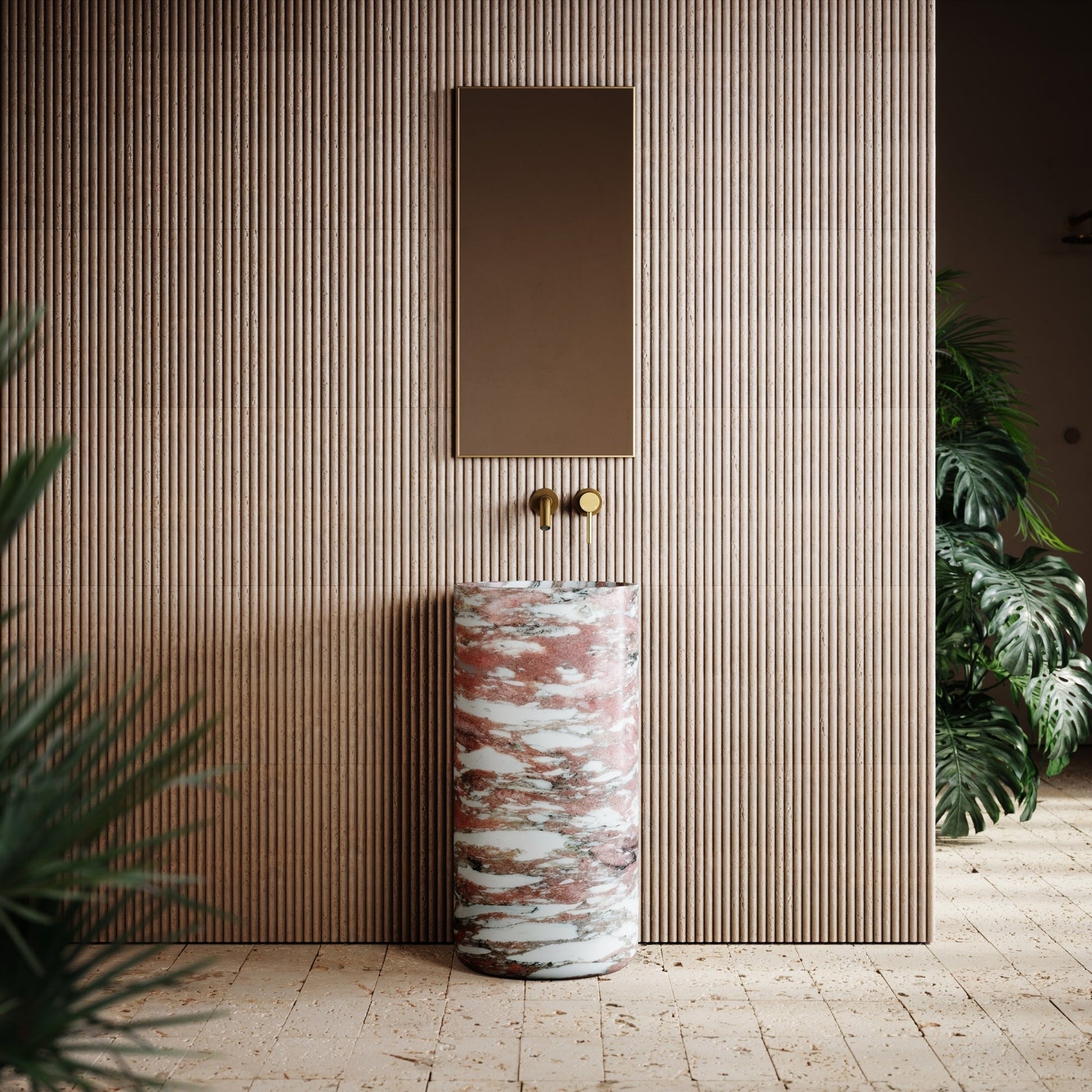 Designo Rosa Norwegian Marble Pedestal Basin 400mm