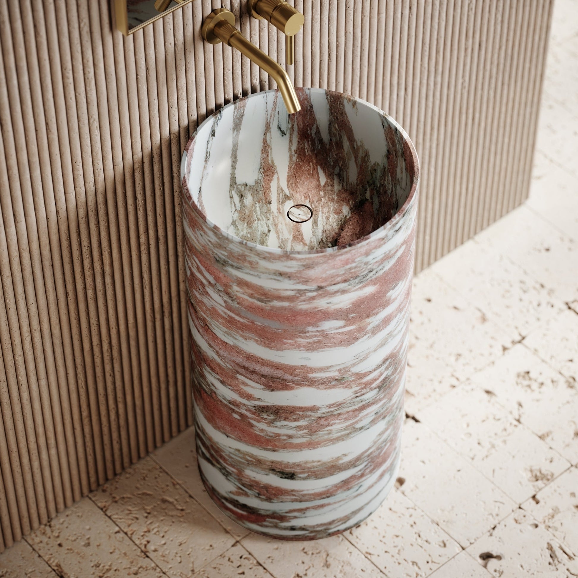 Designo Rosa Norwegian Marble Pedestal Basin 400mm