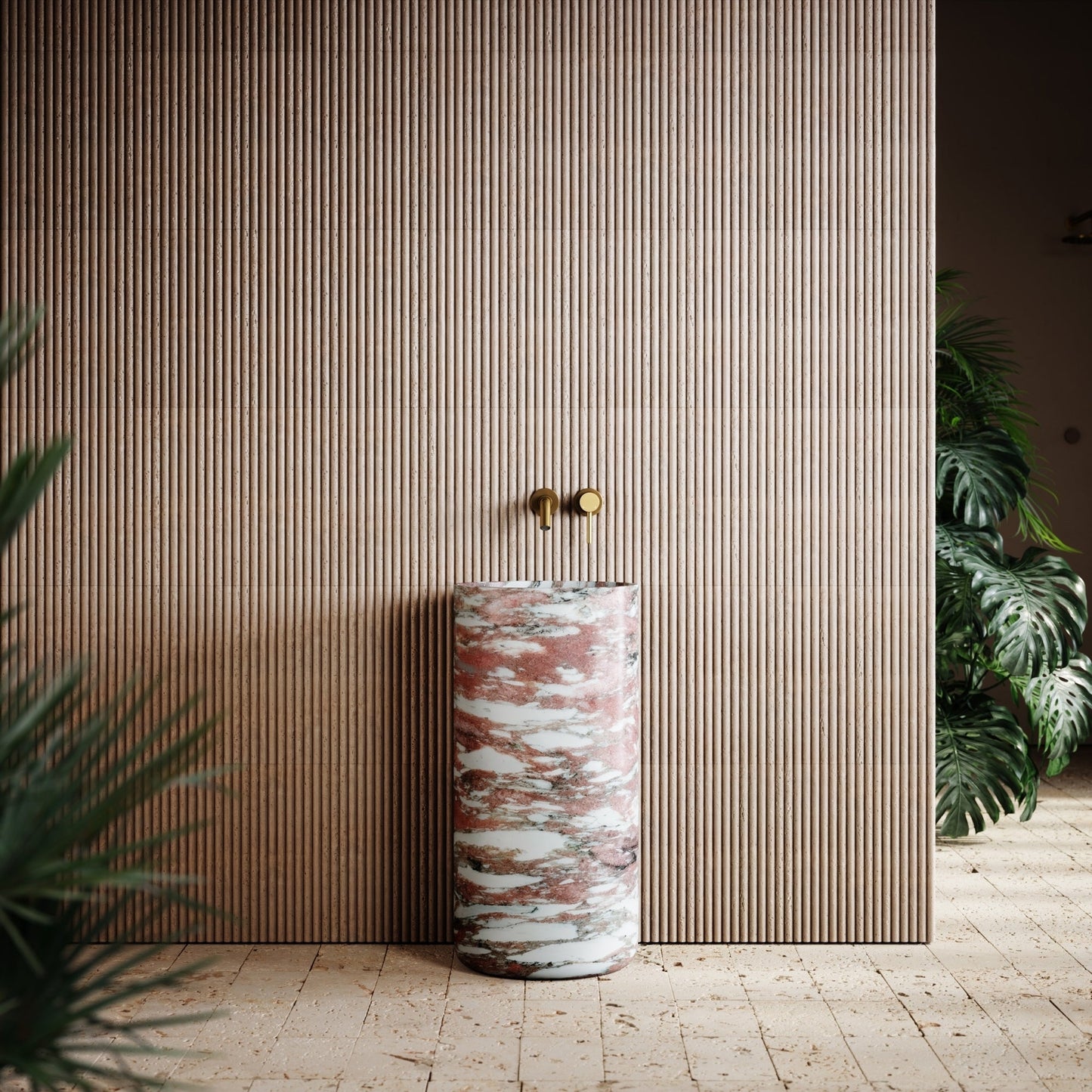 Designo Rosa Norwegian Marble Pedestal Basin 400mm