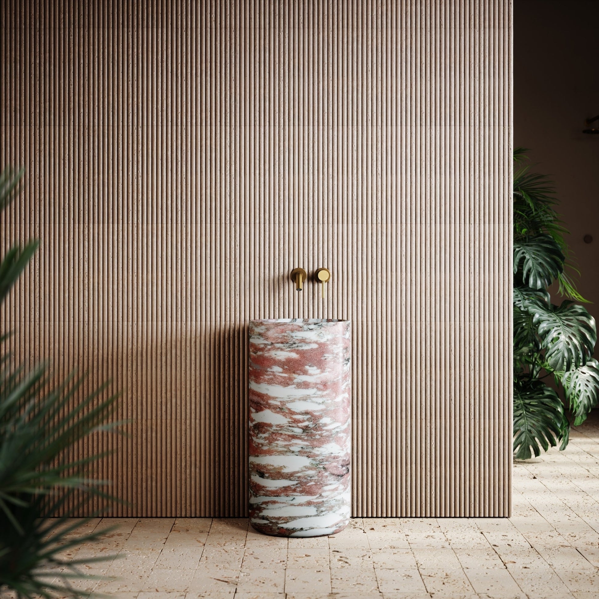 Designo Rosa Norwegian Marble Pedestal Basin 400mm