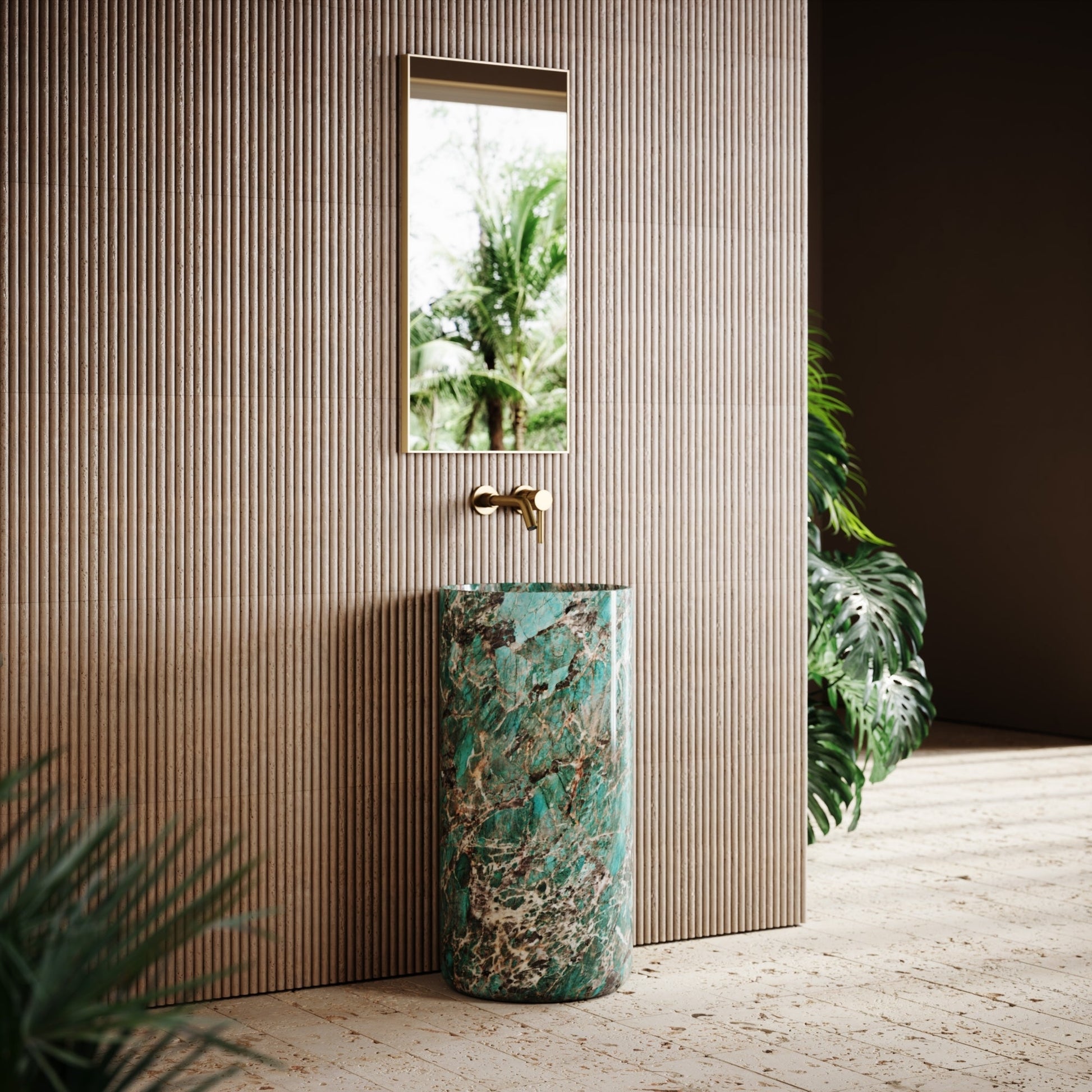 Designo Tiffany Marble Pedestal Basin 400mm