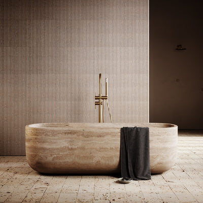 Designo Travertine Freestanding Bath 1700mm