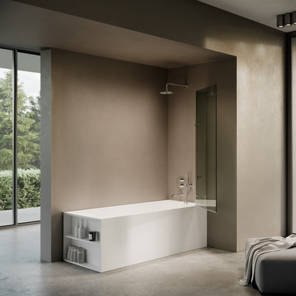 Doccia Chrome Frameless Folding Bath Shower Screen 900mm
