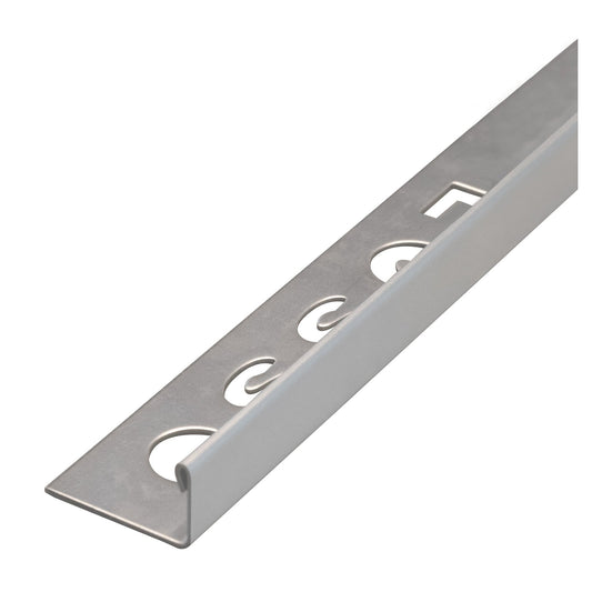 Dura Brushed Stainless Straight Edge Tile Trim (12mm x 2500mm)