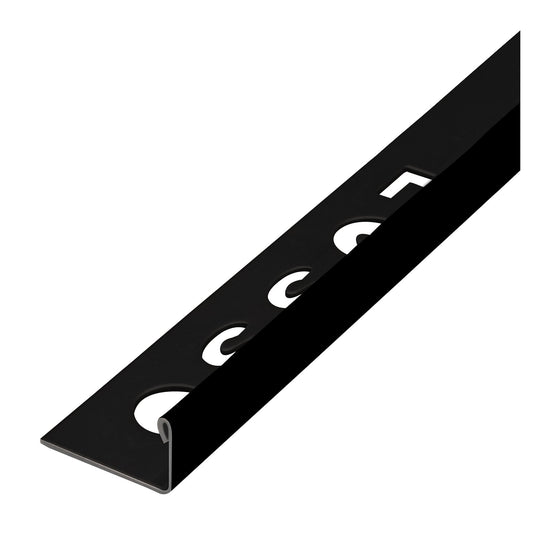 Dura Matte Black Straight Edge Tile Trim (12mm x 2500mm)