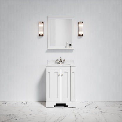 Eaton Carrara Marble Floorstanding Vanity Unit (Primed White) 600mm