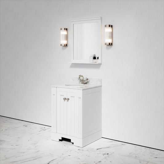 Eaton Carrara Marble Floorstanding Vanity Unit (Primed White) 600mm