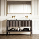 Eclat Grey Oak Wood Grain Vanity Unit 1400mm