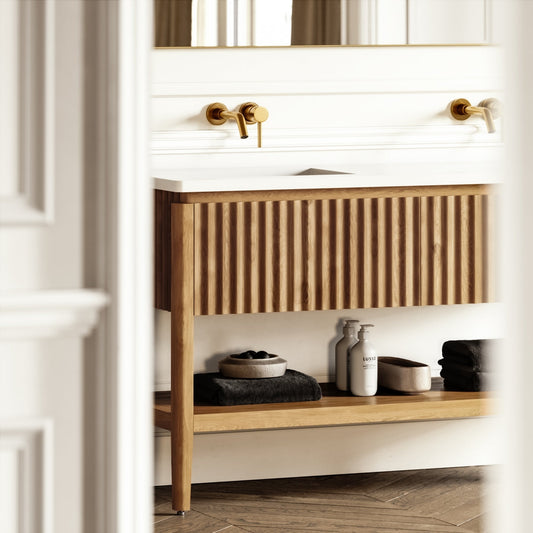 Eclat Oak Wood Grain Vanity Unit 1400mm