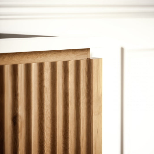 Eclat Oak Wood Grain Vanity Unit 1400mm