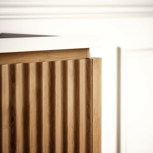 Eclat Oak Wood Grain Vanity Unit 600mm