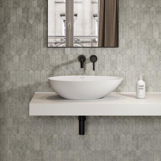 Egg Shell Countertop Stone Basin 600mm