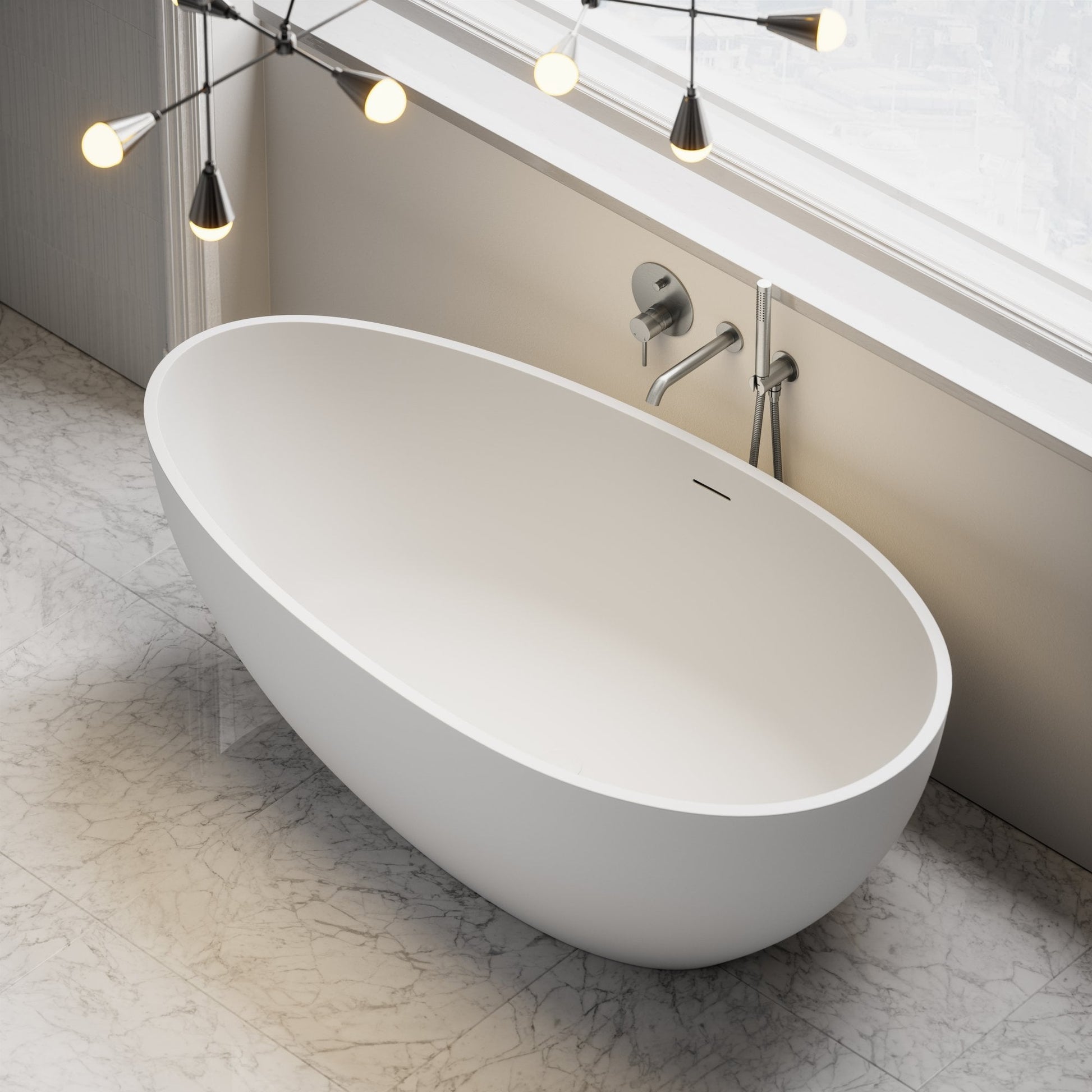 Egg Shell Freestanding Stone Bath 1600mm