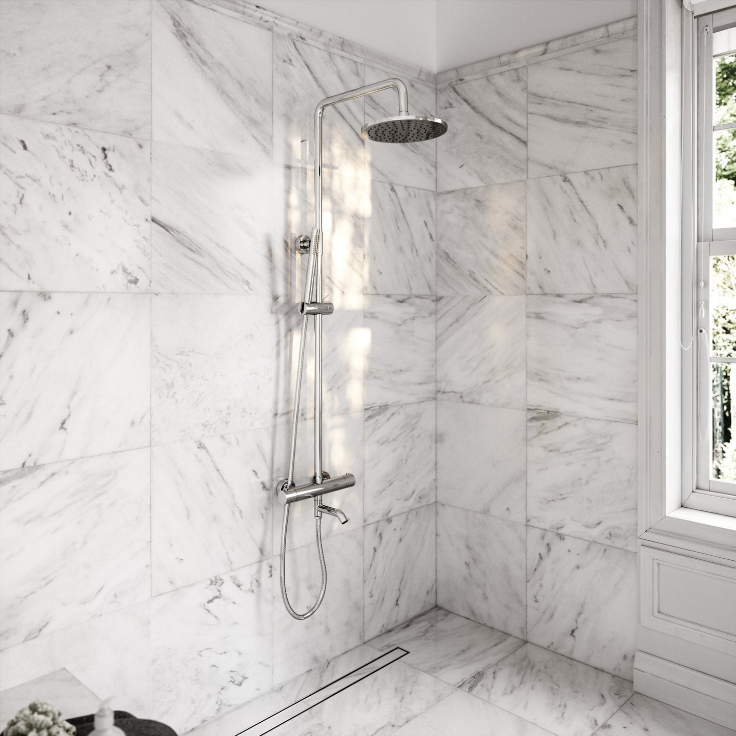 Elegance Chrome Exposed Thermostatic 3 Way Shower