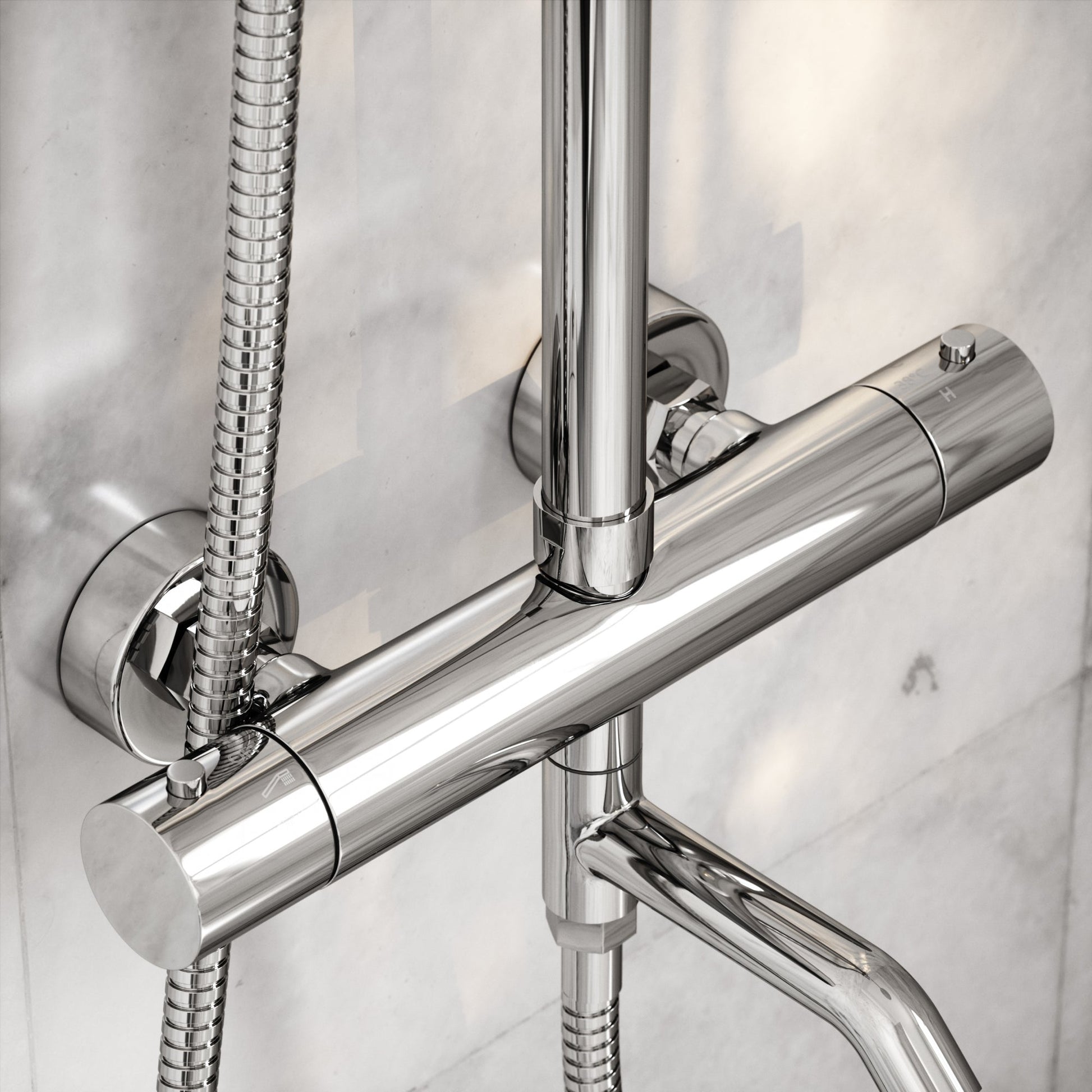 Elegance Chrome Exposed Thermostatic 3 Way Shower