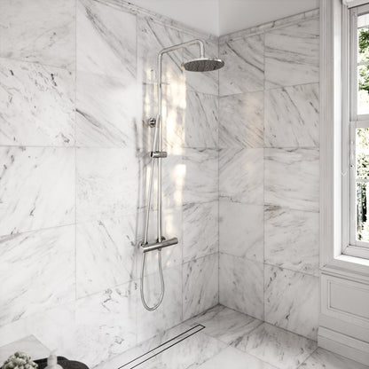 Elegance Chrome Exposed Thermostatic Bar Shower with Riser