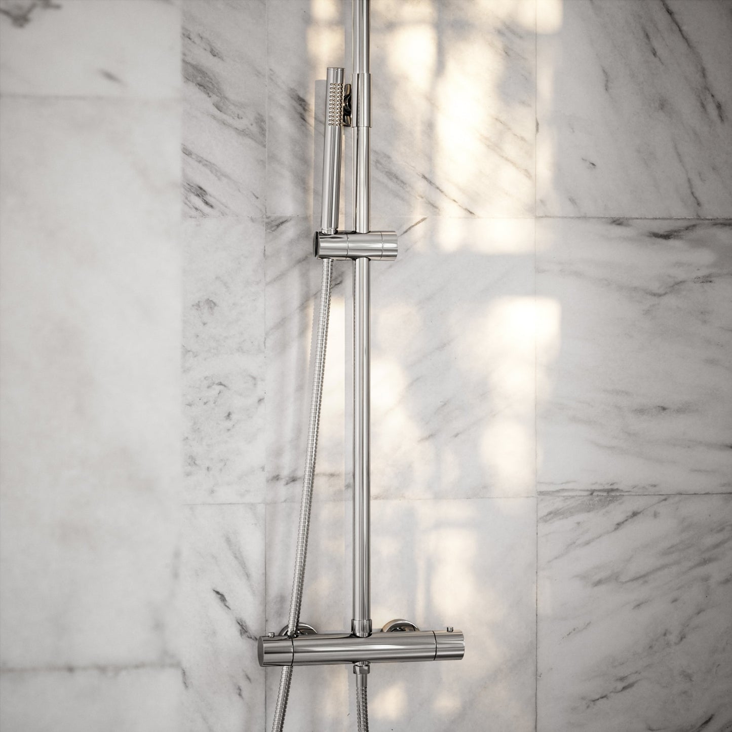 Elegance Chrome Exposed Thermostatic Bar Shower with Riser