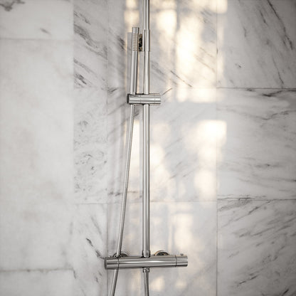 Elegance Chrome Exposed Thermostatic Bar Shower with Riser