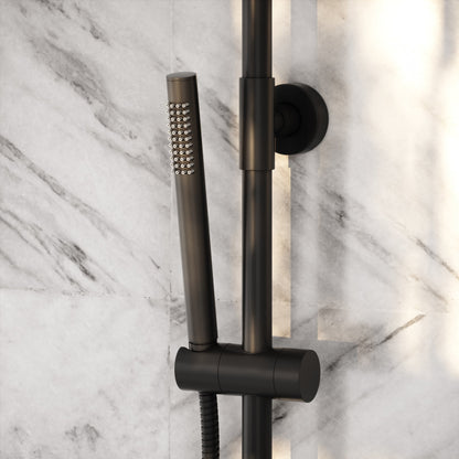Elegance Matte Black Exposed Thermostatic 3 Way Shower