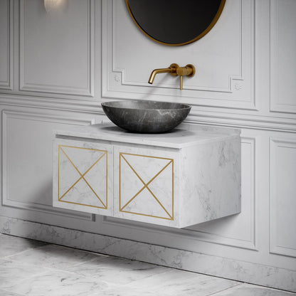 Elegance Pietra Grey Marble Countertop Basin 500mm