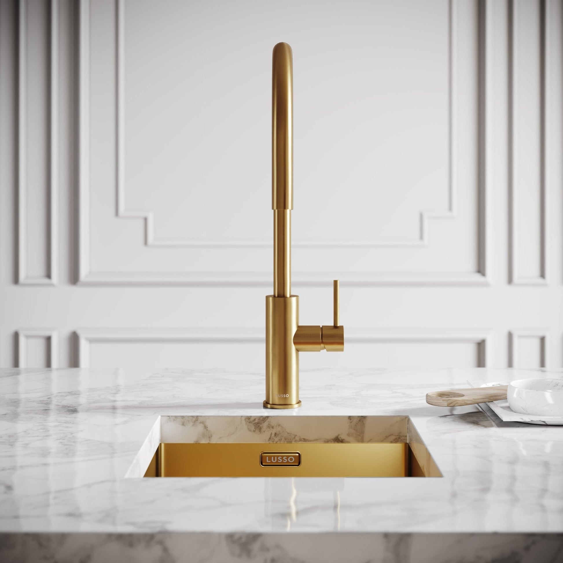 Elegance Pull Out Kitchen Mixer Tap Brushed Gold