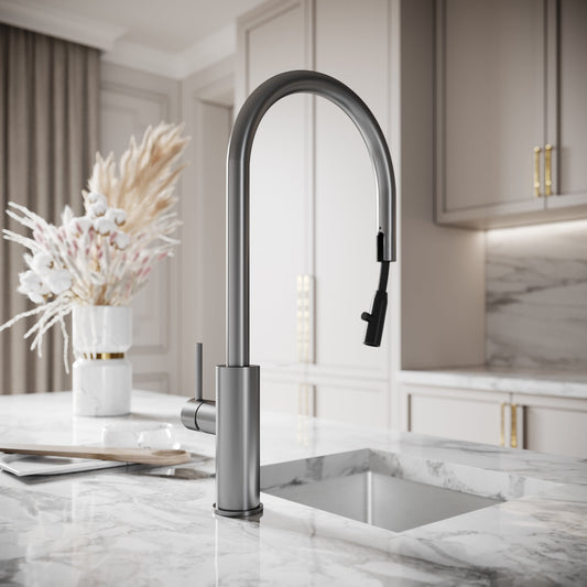 Elegance Pull Out Kitchen Mixer Tap Brushed Stainless