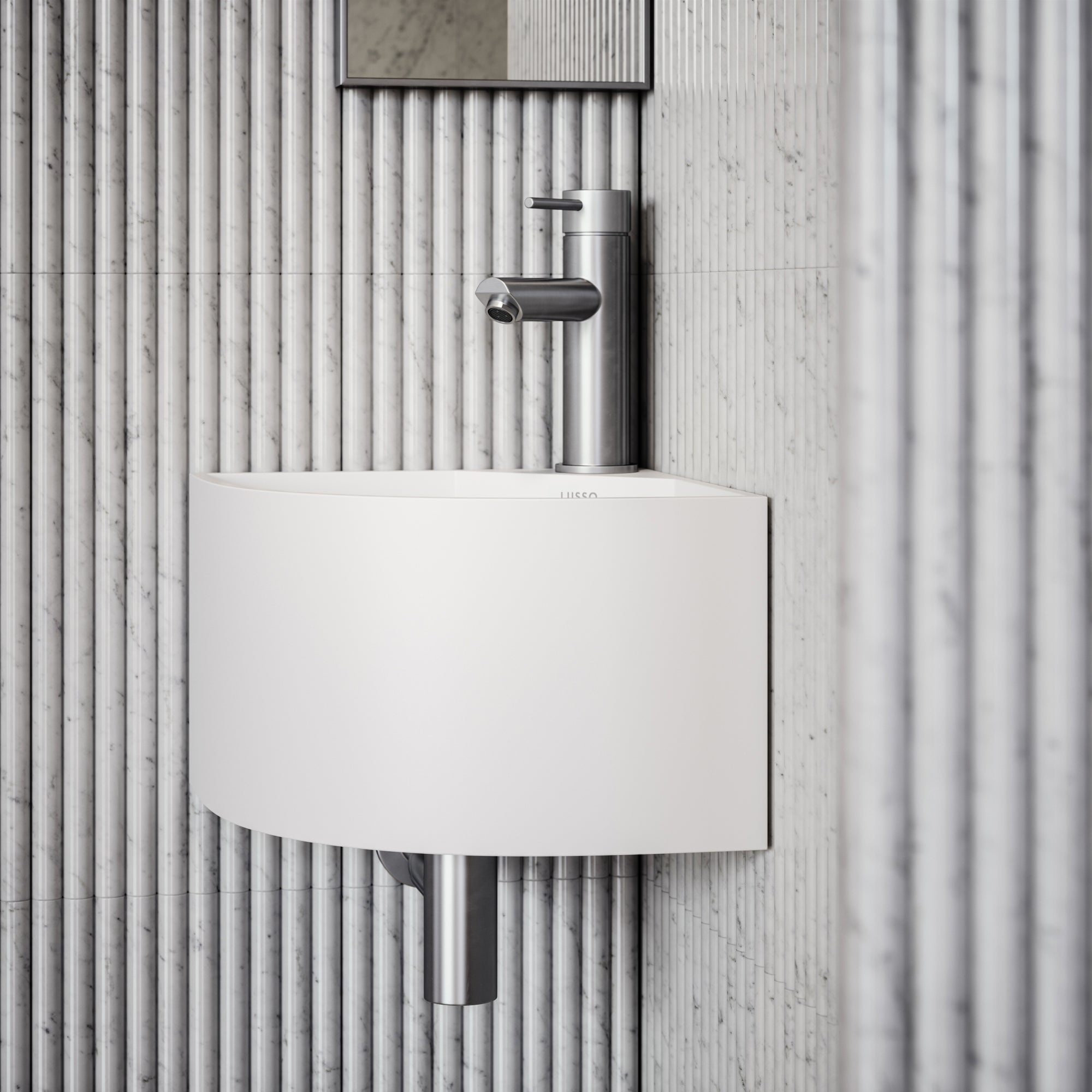 Elegant White Micro Corner Basin 300mm - LUSSO