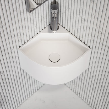 Elegant White Micro Corner Basin 300mm