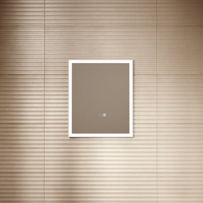 Elixir Matte White LED Demister Stone Mirror 500mm