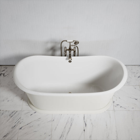 Ellington Matte Cream Freestanding Roll Top Cast Iron Bath 1720mm