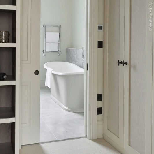 Ellington Matte Cream Freestanding Roll Top Cast Iron Bath 1720mm