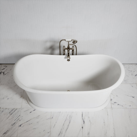Ellington Matte White Freestanding Roll Top Cast Iron Bath 1720mm