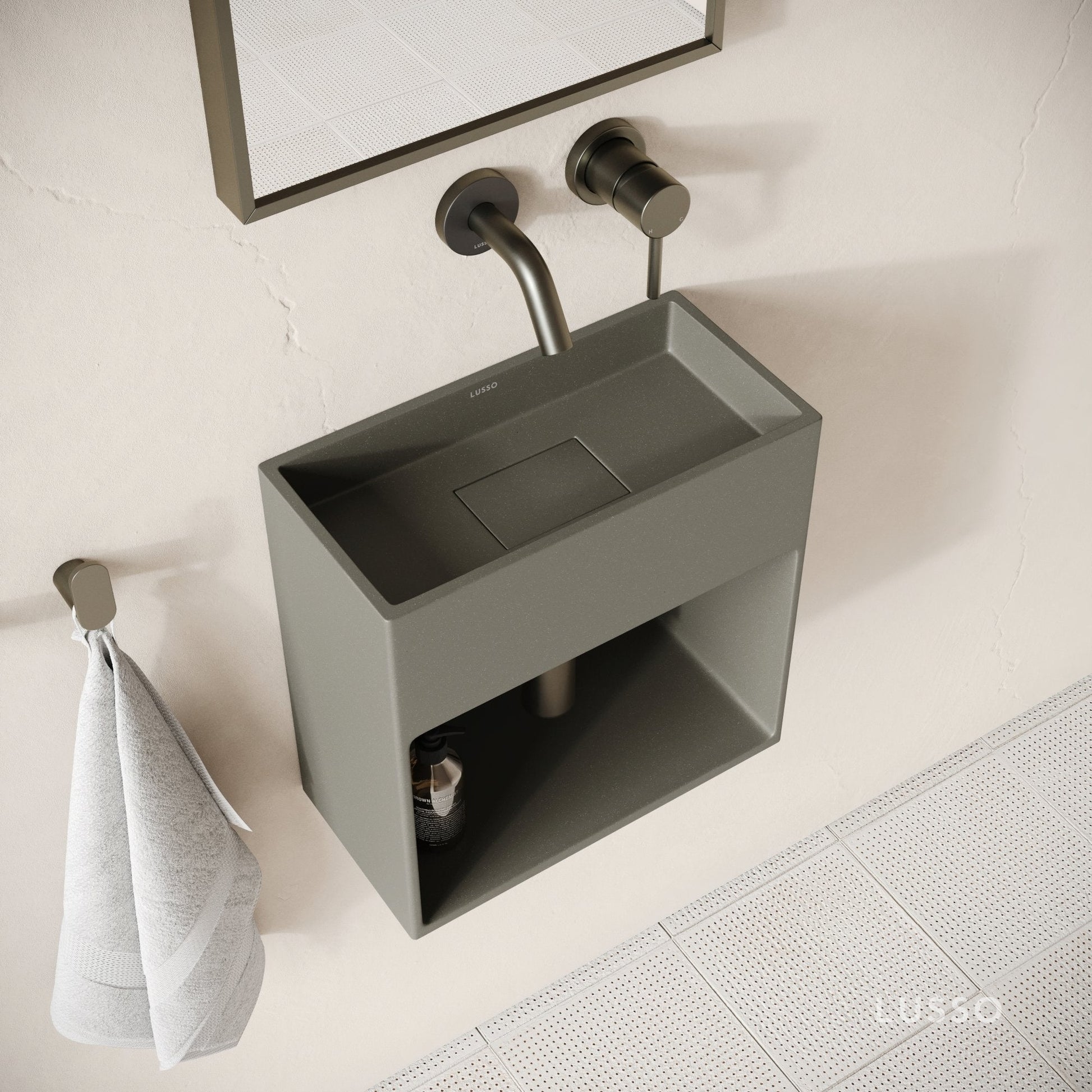 Esposa Oyster Concrete Wall Hung Basin 400mm