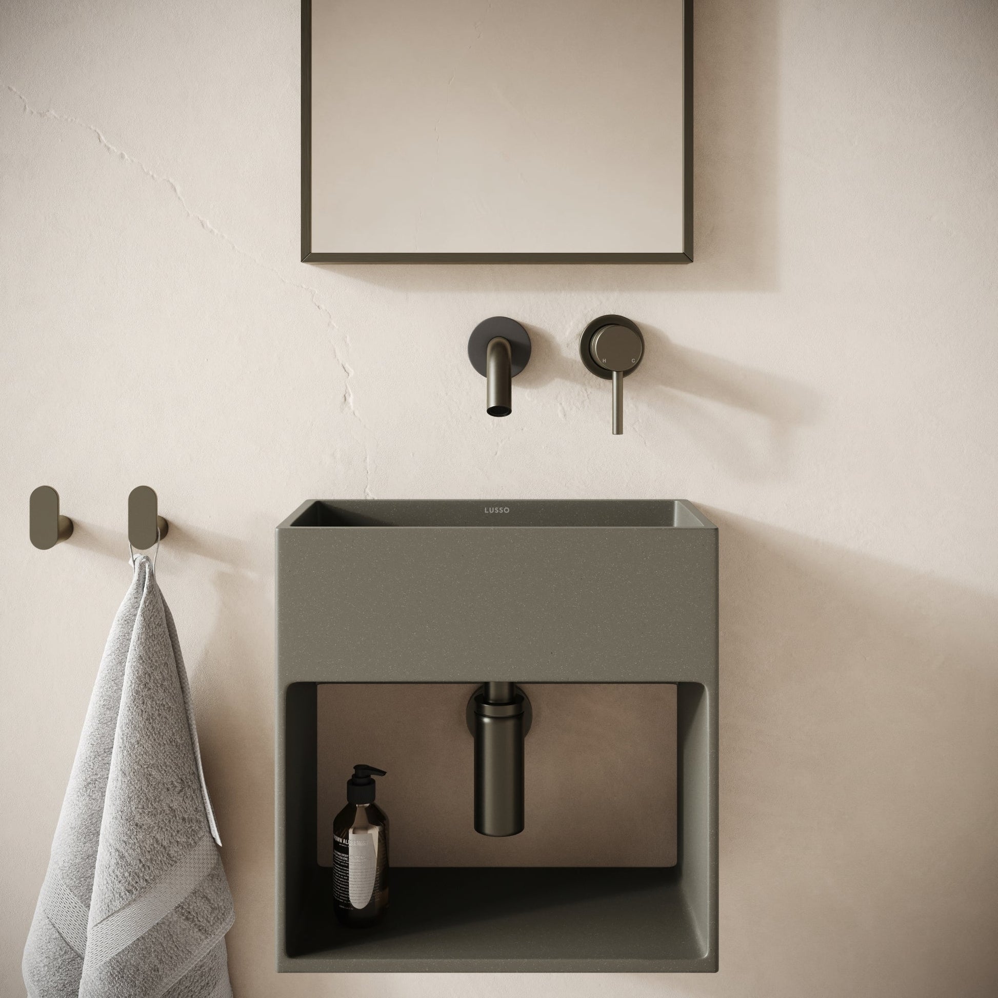 Esposa Oyster Concrete Wall Hung Basin 400mm