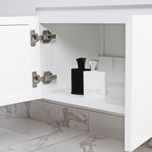 Ethos Matte White Vanity Unit with Stone Basin 600mm