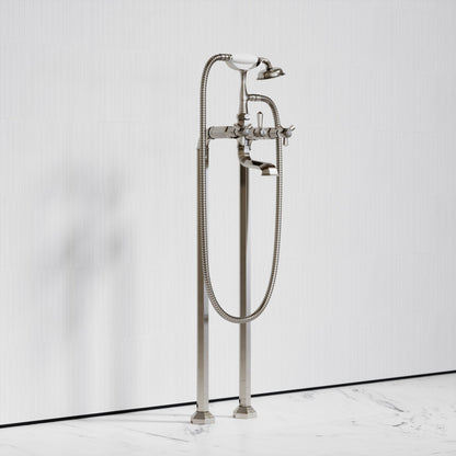 Eton Polished Nickel Freestanding Bath Shower Tap
