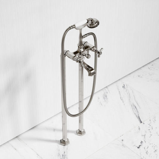 Eton Polished Nickel Freestanding Bath Shower Tap