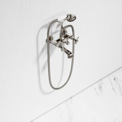 Eton Polished Nickel Wall Mounted Bath Shower Tap
