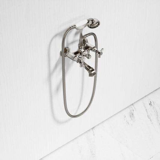 Eton Polished Nickel Wall Mounted Bath Shower Tap