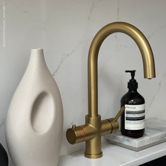 Filtrata Brushed Gold 4 in 1 Boiling Water Kitchen Tap