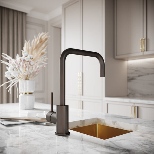 Flow Single Lever Kitchen Mixer Tap Deep Bronze