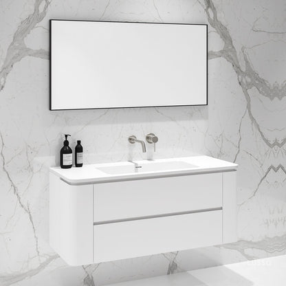 Fontane Matte White Vanity Unit with Stone Basin 1200mm