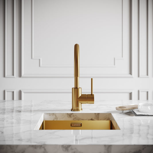 Giro Single Lever Kitchen Mixer Tap Brushed Gold
