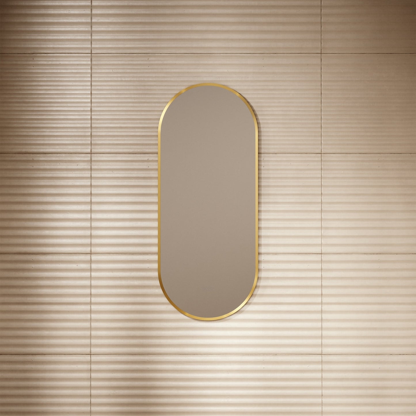 Glamora Brushed Gold Mirror With Natural White LED light and Demister 380mm