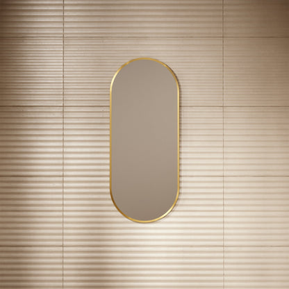 Glamora Brushed Gold Mirror With Natural White LED light and Demister 380mm