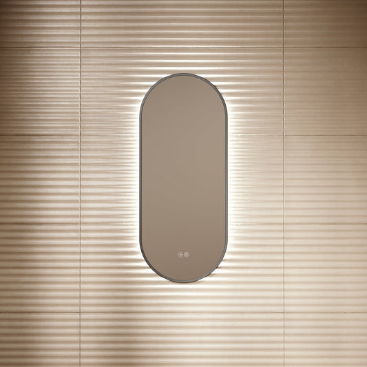 Glamora Matte Black Mirror With Natural White LED light and Demister 380mm