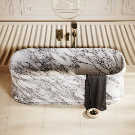 Grandeur Arabescato Marble Freestanding Bath 1780mm