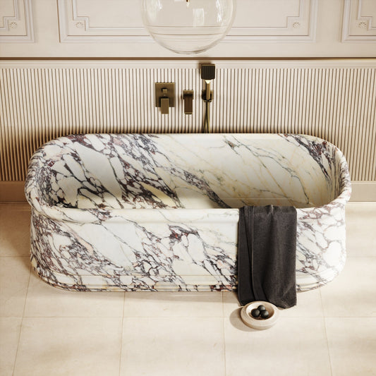 Grandeur Calacatta Viola Marble Freestanding Bath 1780mm